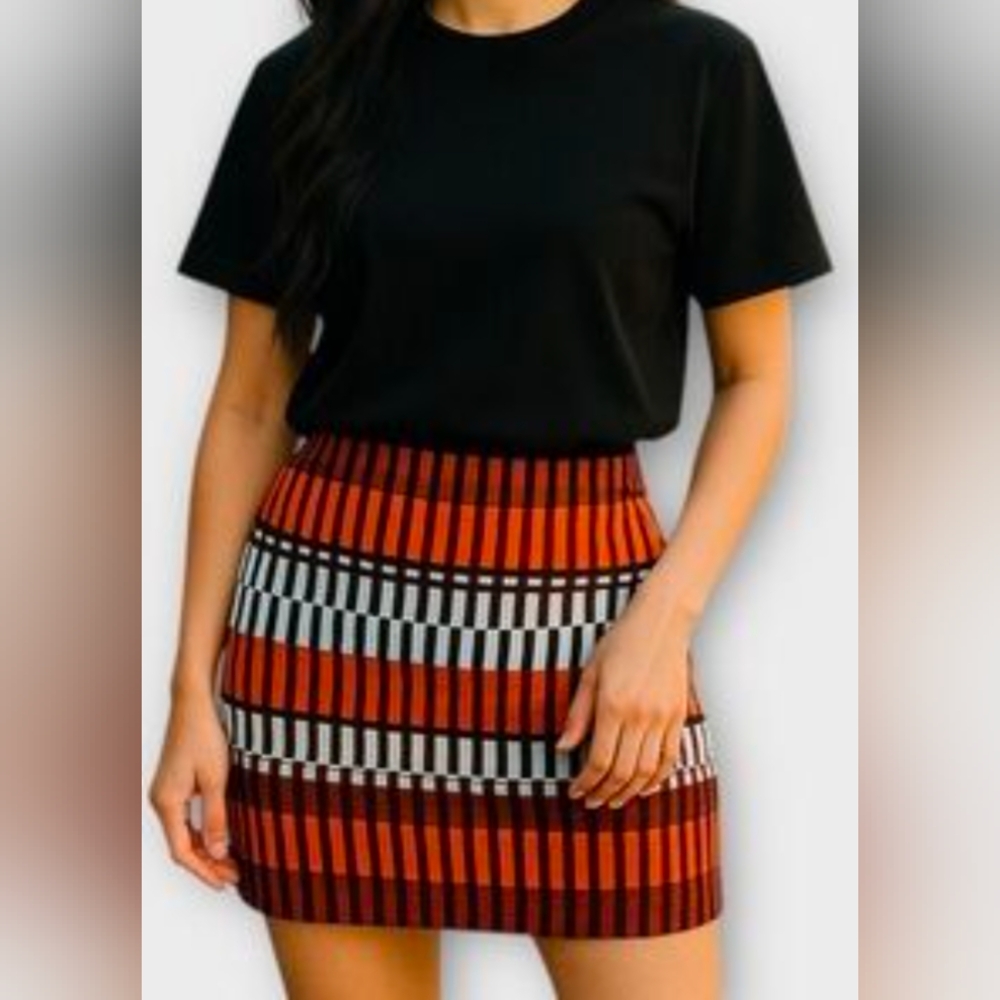 Ann Taylor Mini Skirt Multicolor Stripe Knit Cotton Blend – Women’s 4